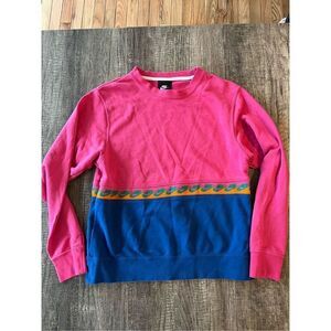 Nike Pullover Crewneck Sweatshirt Women's Size XS Pink Blue CJ3484-674